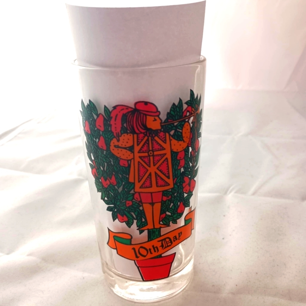 Indiana Glass 10th Day of Christmas Drinking Glass